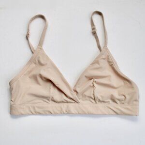 No Boundaries Toasted Almond Tan Fit Stretch Triangle Bralette Size Medium